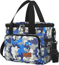 Lunch Bags for Women/Men, Insulated Lunch Bag for Work Office - Lunch Cooler Bag Leakproof Lunch Box with Adjustable Shoulder Strap - Blue Camouflage