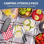 Logcow Travel Utensils with Case,Reusable Utensils,Portable Travel Camping Cutlery Set,Stainless Steel Flatware Set,Lunch Boxes Workplace Camping School Picnic (Sivler)