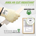 Schwer SlicePro ANSI A9 Cut Resistant Gloves, Food Grade Cutting Gloves for Kitchen Food Prep, Mandoline Gloves for Meat Cutting, Oyster Shucking, Fish Fillet Processing, PR1501, 150 Pairs, L