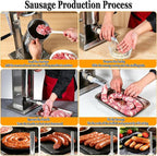 CTJ Sausage Stuffers Stainless Steel Sausage & Churro Maker 5L/11Lb,Silver | Manual 2 in 1 Sausage Stuffer & Churro Maker, 2-Speed Adjustable Vertical Sausage Maker, 4 Stuffing Tubes & Churros Nozzle