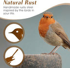 DIVINA VITAE 10Pcs Rusty Birds Decoration Lifelike Metal Birds Yard Art Simulation Bird Statue Yard Garden Decor for Outdoor Sculptures Art Fence Decorations