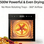 Simple Deluxe Food Dehydrator Machine, Fruit Dryer Machine with 8 Stainless Steel Trays, 24H Digital Timer 185°F Temperature Control, 500W Food Dryer for Jerky Meat Herb Fruit and Dog Treat, Black