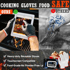 ANBOSON BBQ Gloves,Disposable BBQ Gloves Heat Resistant Cooking | 50 Disposable Nitrile Gloves with 2 Reusable Cotton Liners, Powder Free, Latex Free for Smoking,Grilling,Cooking,Food Prep