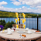 QPIX DIGITAL Cocktail Tree Stand, Metal Drink Tower, 3 Tier - 12 Holders For Champagne, Cocktails,Martini, Margarita Cups at Weddings, Bridal Shower, Mimosa Bar Parties & Events (Silver)