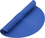 SHACOS Round Placemats Set of 6 Washable 15 inch Round Table Mats Cotton Polyester Woven Braided Place Mats for Dining Table (Blue, 6)