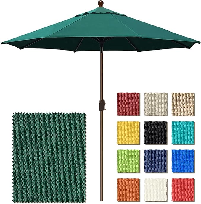 EliteShade USA 10-Year-Non-Fading 9Ft Market Umbrella Patio Umbrella Outdoor Table Umbrella with Ventilation, Forest Green
