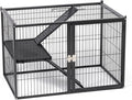 Prevue Pet Products Ferret Stacking Cage Add-On Unit - Extra Level with Ramps and Platform for Modular Ferret Habitat, Accessories for Cage Expansion with Shelves & Ladders for Climbing - Black