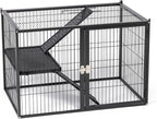 Prevue Pet Products Ferret Stacking Cage Add-On Unit - Extra Level with Ramps and Platform for Modular Ferret Habitat, Accessories for Cage Expansion with Shelves & Ladders for Climbing - Black