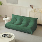 Luxury Sofa Couch Chair, Lazy Floor Seating, Fireside Bean Bag Chair, Ergonomic Tatami Sofa Lounger for Living Room, Bedroom, Office, 3 Seat, Green