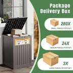 Package Delivery Box for Outside, Waterproof Outdoor Storage, Brown