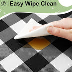 6 Packs Buffalo Disposable Table Cloth, 54 x 108 Inch Waterproof Plastic Tablecloth, Rectangle Black and White Checkered Table Covers for Picnic, Birthday, Party, Back to School