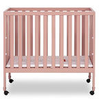 Jett Non-Full Size Folding Convertible Crib, Lightweight Portable Crib, Three Adjustable Mattress Height Settings, Easy to Fold Travel Crib, 1.5” Mattress Pad Included