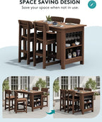 SERWALL Outdoor Bar Stools Set of 2, All Weather HDPE 25" Counter Height Bar Stools with Back, Outdoor Armless Barstools for Patio, Garden, Backyard, Balcony, Poolside, Brown