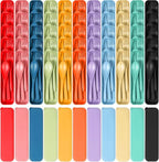 YDYTOP Reusable Travel Utensils Set with Case, 55 Sets Wheat Straw Knife Fork Spoon Cutlery, Multicolor Plastic Silverware for Kids and Adults, School Lunch, Party, Picnic and Camping