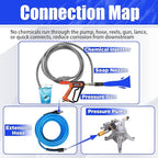Adjustable Long Range Nozzle for Pressure Washer 4-4.5 GPM, Downstream Injection Spray Nozzle Kit, High Power Washing External Chemical Injector with 1/4” Quick Connect, 2500 to 4000 PSI