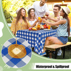 4 Packs Buffalo Disposable Table Cloth, 54 x 108 Inch Waterproof Plastic Tablecloth, Rectangle Blue and White Checkered Table Covers for Picnic, Birthday, Party, Back to School