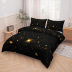 Tailor Shop Glitter Comforter Sets Twin Size Black and Glod Comforter Sets for Kids Boys Teens Star Glitter Bedding Sets Twinkle Starlight Comforter Sets with 1 Comforter 1 Pillowcases