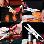 Magnificent Kitchen Scissors Heavy Duty - Multi-Purpose Kitchen Shears for Meat, Poultry, Food - Stainless Steel Cooking Scissors - Dishwasher Safe Culinary Shears