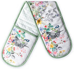 Maison d' Hermine Double Oven Mitts 100% Cotton Double Oven Glove (7"x35") | Heat Resistant BBQ Cooking Gloves with Loop Baking Grilling Kitchen Hotel Home Farmhouse Spring Summer - Printemps