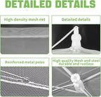 Extra Large Food Cover, 3 Jumbo (40"X23.7"), White Mesh Plate Serving Tents, Pop-Up Umbrella Screen Tents, Patio Net for Outdoor Camping, Picnics, Parties, BBQ, Collapsible and Reusable