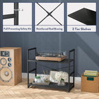 NUMENN 2 Tier Bookshelf, Bookcase Shelf Storage Organizer, Modern Book Shelf for Bedroom, Living Room and Home Office, Black