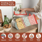 Maison d' Hermine Pot Holders 100% Cotton Potholders (8" x 8", Pack of 1) | Heat Resistant Hot Pads with Loop BBQ Cooking Baking Farmhouse Kitchen Handling Hot Pans Spring Summer - Provence