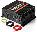 POTEK 1500W Power Inverter Dual AC Outlets 12V DC to 110 V AC Car Inverter