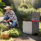 22 Gallon Outdoor Storage Box, Deck Box Waterproof, Resin Outside Storage, Storage Bin for Package Delivery, Patio Furniture Cushion, Pool Accessories, Weatherproof and UV Resistant