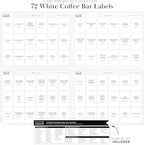 SAVVY & SORTED Coffee Bar Essentials Labels Stickers | 72 Coffee Syrup Labels Coffee Station Organizer