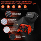 Snow Blower Cover,Heavy Duty 840D Snowblower Covers Waterproof Outdoor with Waterproof Strip,Air Vent,2 Reflective Handles,Windproof Buckle,Universal Protective Cover for Snow Thrower Shovel Storage