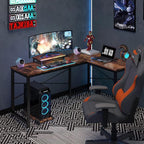 Computer Desk, L Shaped Desk with Large Desktop, Corner Desk with Monitor Stand PC Laptop Table Computer Workstation for Home Office (Rustic Brown)