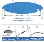 ECOOPTS 18 ft Round Pool Cover for Above Ground Pools, Blue Swimming Pool Cover Protector Winter Safety Cover