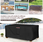 Outdoor Coffee Table Cover,Waterproof Rectangular Patio Small Side Table Cover,48 x 28 x 16 inch, Outdoor Table Covers Waterproof Rectangle,Black