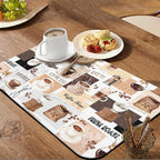 Coffee Mat,Coffee Bar Mats for Countertop Accessories,Silicone Mat | Dish Drying Mats for Kitchen Counter Waterproof(19''x12'')