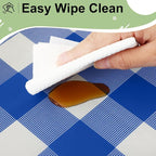 4 Packs Buffalo Disposable Table Cloth, 54 x 108 Inch Waterproof Plastic Tablecloth, Rectangle Blue and White Checkered Table Covers for Picnic, Birthday, Party, Back to School