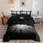 6 PCS Basketball Bedding Sets,Basketball Comforter Set for Boys,Kids Bedding Sets for Boys,Full Size Bedding Sets for Boys,Bed in A Bag with Sheets(Full-6 Pieces)