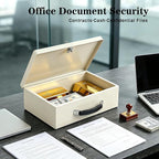 xydled Fireproof Document Box with Key Lock, Fire Safe Box, White | Fire and water resistant lock box for documents, passports, cash and valuables, keeping secure at home, 12.8 x 8.5 x 4.5 Inch