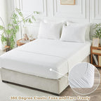 Queen Size Tufted Kids Comforter Set 7 Piece White Jacquard Tufts Embroidery Bedding Set for Boys Girls Bed in A Bag Quilt with 1 Comforter, 1 Flat Sheet, 1 Fitted Sheet, 2 Pillowcase, 2 Pillow Sham