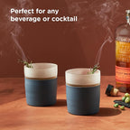 Rabbit Freezable Whiskey Glasses, Set of 2 Chilling Whiskey Glasses with Silicone Sleeve, 8oz No-Dilution Glasses for Whiskey, White Wine and Cocktails, Keep Drinks Cold for Hours, No Ice Needed | Ideal for whiskey, white wine & mixed drinks, chills wi...