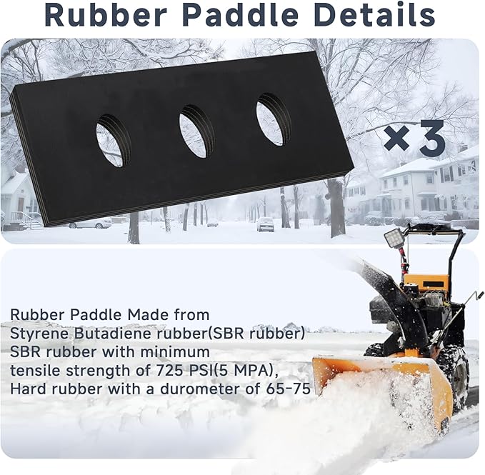100% 304 Stainless Snow Blower Impeller Modification Kit, 1/4" 3-Blade Universal, for Modifies 2-Stage Machine Snow Blower Impeller Including Installation Hardware, Reuse in Harsh Environments(3)