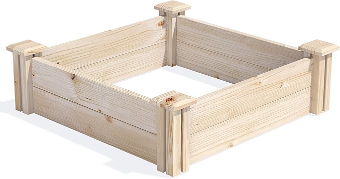 Greenes Fence Original Pine Raised Garden Bed, 2' x 2' x 7" - Made in USA with American Pine