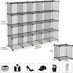 TUMUCUTE Wire Cube Storage Organizer, Metal Storage Shelves Bookshelf, Stackable Modular Closet Organizer for Bedroom Living Room, Office,Storage Shelves (20 Cubes, Iron)