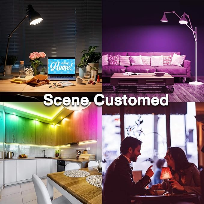 DAYBETTER Tuya Smart Light Bulbs, RGBCW WiFi Color Changing Led Bulbs Compatible with Alexa and Google Home Assistant, A19 E26 9W 800LM Multicolor Led Light Bulb, No Hub Required, Light Bulbs 12 Pack
