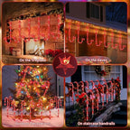 AOSEA Christmas Decorations Outdoor, 80 Red LEDs Solar Christmas Candy Cane Lights, 10 Pack Solar Pathway Lights with 8 Lighting Modes, Waterproof Solar Lights for Yard, Walkway, Lawn, Garden Decor