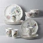 Lenox Coffee Mug Set, Butterfly Meadow Flutter 4-Piece Mugs, Service For 4, 12 Ounce Mug, Chip Resistant White Porcelain, Microwave And Dishwasher Safe, Ceramic Mugs, Coffee Cups (Assorted, 4 Piece)