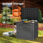 TARKARI 35 Gallon Lockable Resin Deck Box, Waterproof & UV-Resistant Outdoor Storage Box for Outdoor Cushion Storage, Garden Tools & Pool Accessories Storage, Black