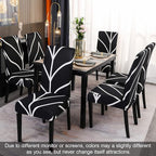 JQinHome Black Chair Covers for Dining Room Set of 6, High Stretch Removable Washable Parsons Chair Slipcover for Home Party Hotel Wedding Ceremony (6PCS, Geometric)