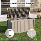 DRATO 180 Gallon Outdoor Storage Box, Large Waterproof Deck Box, Lockable Resin Storage Container with Reinforced Support for Patio Cushions, Garden Tools, UV-Resistant Outdoor Chest