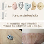 Premium Resin Rock Climbing Holds for All Ages, Large Training Rock Climbing Wall Grips Indoor/Outdoor, Rock-Like Texture Climbing Wall with Mounting Hardware
