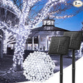 Solar String Lights Outdoor, 2 Pack Total 144FT 400 LED Solar Powered String Lights with 8 Lighting Modes, Waterproof Solar Patio Lights, Solar String Lights for Outside Tree Balcony, Pure White